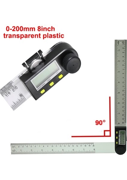 200MM Plastik 200MM 8 Inç Elektronik Açı Ölçer Ölçer Plastik Dijital Iletki Inklinometre 20 cm Gonyometre Seviye Ölçme Aracı (Yurt Dışından)