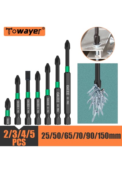 Set 1 1/2/3/6 Adet Manyetik Toplu Kafa Darbe Güçlü Çapraz Yüksek Sertlik 25/50/65/70/90MM Anti Kaymaz Su Geçirmez Ph2 Tornavida Seti (Yurt Dışından) fiyatları