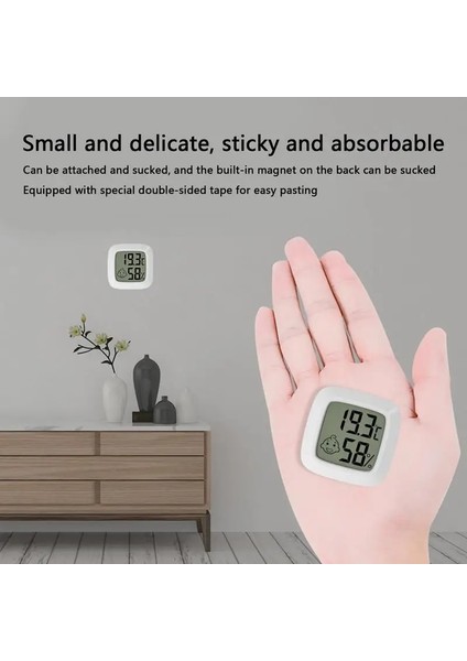 Dijital Termometre Nem Sensörü Dijital Oda Termometresi Higrometre Nem Ölçer LCD Ekranlı Duvar Asılı Higrometre (Yurt Dışından) fiyatları