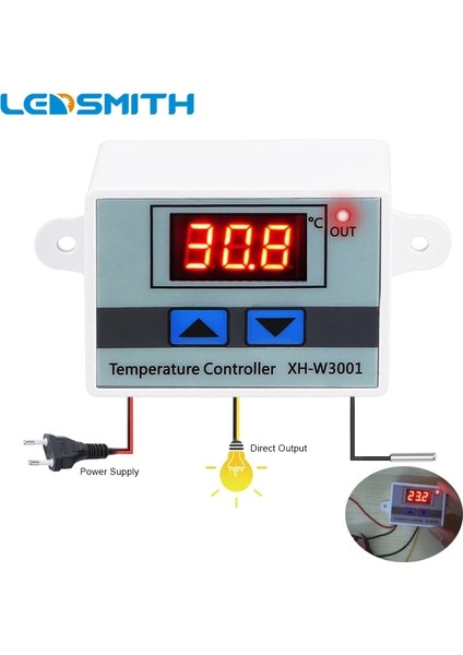 Sadece Hat XH-W300110A Dijital Sıcaklık Kontrol Cihazı Kaliteli Termal Regülatör Termokupl Termostat LCD Ekranlı 12V 24V 110V 220V (Yurt Dışından) fiyatları