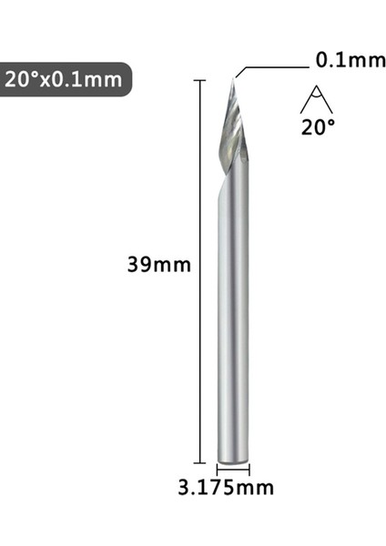 E 3.175MM 3D Gravür Şaft V Şekli Ucu Uç Freze Oyma Kesici 20-60 Derece Freze Kesici Tungsten Karbür Yönlendirici Bit (Yurt Dışından)