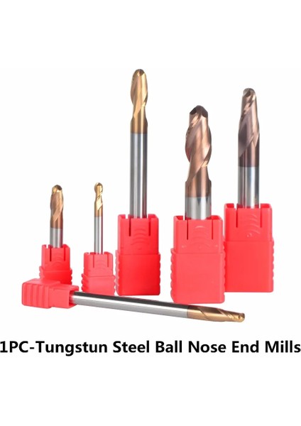 R1.25-4-50 1 Adet/r0.5-R6.0 Tungsten Çelik Parmak Frezeler Bilyalı Burun Kafa Freze Kesiciler 2f HRC55 Spiral Bit Freze Kesici Aletler Yönlendirici Uçları (Yurt Dışından)