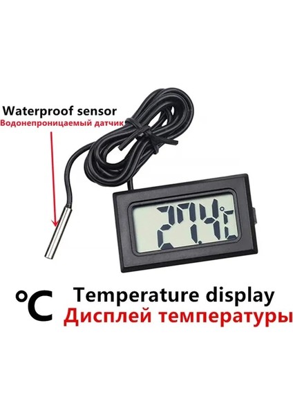 Fy-10 ve Cable-B Mini Dijital LCD Iç Mekan Uygun Sıcaklık Sensörü Nem Ölçer Termometre Higrometre Ölçer (Yurt Dışından)