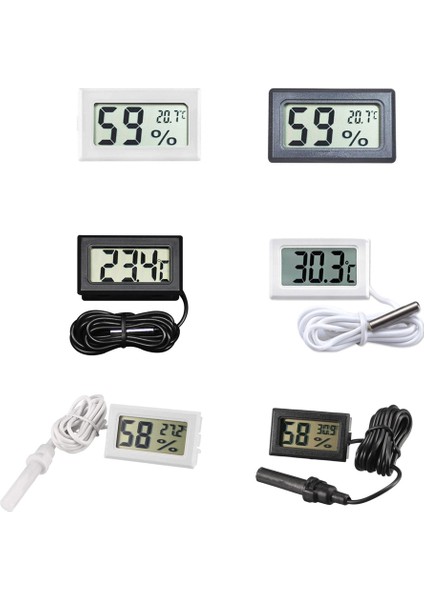 Fy-10 ve Cable-B Mini Dijital LCD Iç Mekan Uygun Sıcaklık Sensörü Nem Ölçer Termometre Higrometre Ölçer (Yurt Dışından) fırsatları