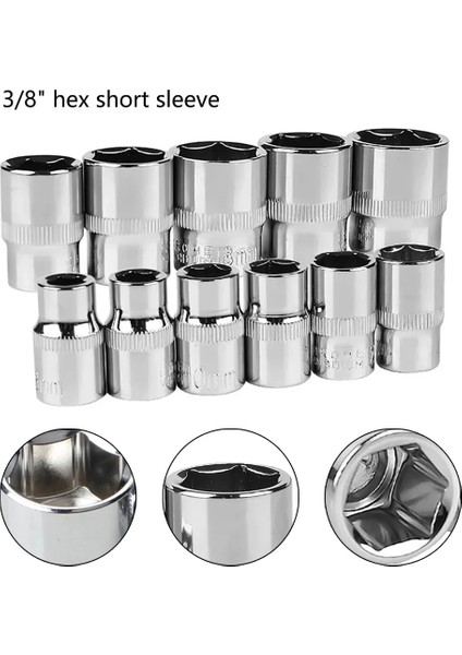 14MM 1 Adet 6-22MM 3/8 Inç Altıgen Lokma Anahtar Kafa Tuşları Lokma Anahtar Metrik Çift Uçlu Altıgenler Kol Cırcır Anahtarı Oto Tamir (Yurt Dışından)