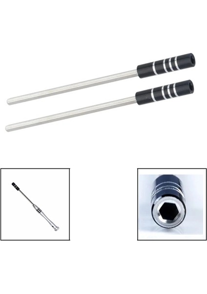 2 Adet 123MM Manyetik Metal Uzatma Mili Hex Soket Adaptörü Tornavida Bit Tutucu 4mm 18 Hex Bit Güç Aracı Aksesuarı (Yurt Dışından)