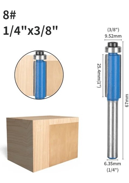 6.35X9.52X25.4 Yusun Gömme Trim Bit Yönlendirici Bit Ağaç Işleme Freze Kesicisi Ahşap Bit Yüz Sh Trimill Araçları Karbür Kesici End Mill (Yurt Dışından)