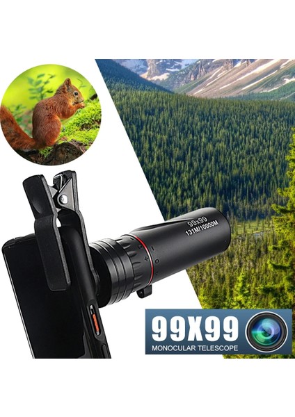 Monoküler 99X99 Yüksek Büyütme Hd Monoküler Teleskop Düşük Işık Gece Görüşü Kızılötesi Olmayan Cep Monoküler Seyahat Avcılık Için (Yurt Dışından) modelleri
