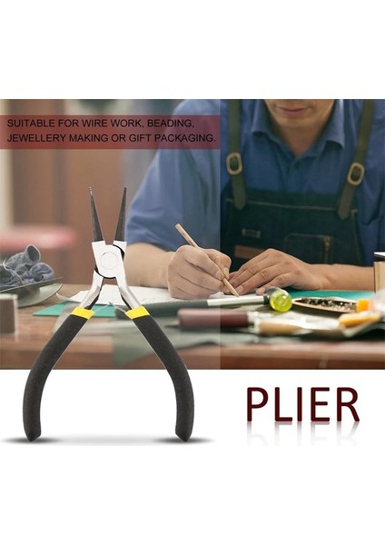 01 8 Stil Taşınabilir Dayanıklı Karbon Çelik Dövme Mücevherat Pense Hafif Yapma Boncuk Mini Pense Aracı Yuvarlak Düz Uzun Burun (Yurt Dışından)