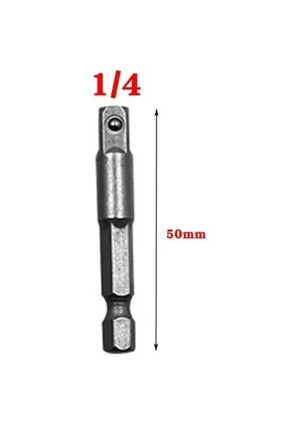 A6 Hex Çubuk Araçları Matkap Vanadyum Adaptörü Krom Uzatma Çelik Soket 1/2 "hex Bit Elektrikli Set Shank Uçları Matkap 1/4" (Yurt Dışından)