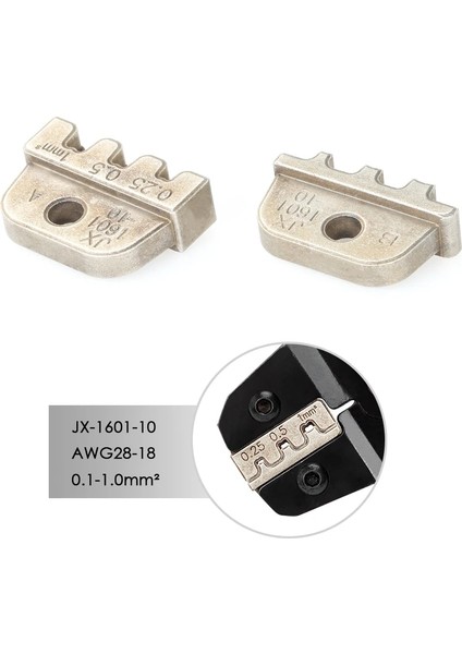 C Tipi Tel Crimper Sıkma Pensesi Çene JX-1601-10 AWG28-18 0.1-1.0mm² Bootlace Yüksük Crimpers Kordon Ucu Terminali Çene Kalıp Dupont Için (Yurt Dışından)