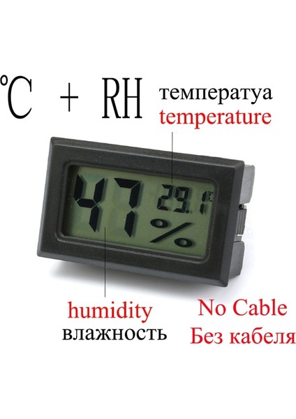 Hiçbir Tel Mini Dijital LCD Termometre Higrometre Sıcaklık Kapalı Uygun Nem Sıcaklık Sensörü Ölçer Aletleri Kablo (Yurt Dışından)