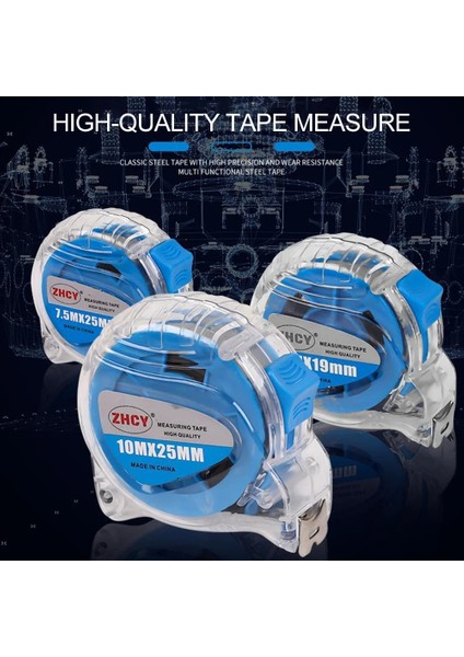 10M25MM Şeffaf 3-10M Çelik Mezura Metal Mezura Su Geçirmez Mezura Ölçer Düşmeye Dayanıklı ve Aşınmaya Dayanıklı (Yurt Dışından)