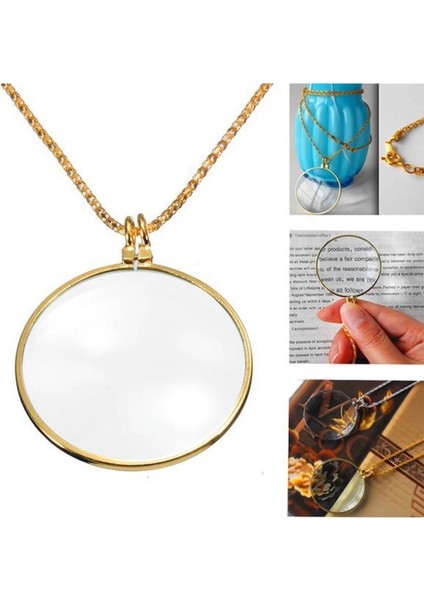 Altın 5x Kolye Büyüteç Kolye |büyüteç Kolye Cep Takıları |taşınabilir Okuma Büyüteci Büyüteç Zinciri Monocle Neckla (Yurt Dışından) indirimleri