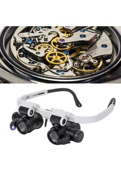 2 LED Işıklı Teleskopik Büyüteç Gözlük Büyüteçleri 8X/15X/23X Lens Gözlem Büyüteç Gözlük Kuyumcular Saatçionarım Için (Yurt Dışından)
