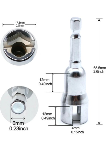 1 Adet Soket Adaptörü 1/4 Inç Kelebek Cıvata Lokma Anahtar Adaptörü Hex Shank Oluklu Kanat Somun Sürücü El Aracı Manuel Aletler (Yurt Dışından)