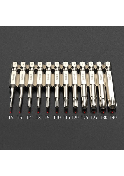 150MM - T30 1 Adet 1/4 "hex Uçları Sürücü Kurcalamaya Dayanıklı Güvenlik Matkap Manyetik Bit Torx Kafa Tornavida Uçları 50/150MM T10 T15 T20 T25 T27 T30 T40 (Yurt Dışından)