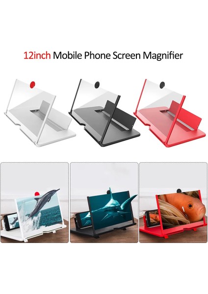 Kırmızı 12 Inç 3D Telefon Ekran Büyüteç Amplifikatör Katlanır Tasarım Hd Video Büyüteç Izle 3D Filmler Akıllı Telefon Braketi Tutucu 12 Inç (Yurt Dışından) indirimleri