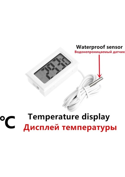 T-Telli Beyaz Mini Dijital LCD Kapalı Uygun Sıcaklık Sensörü Nem Ölçer Termometre Higrometre Ölçer (Yurt Dışından)