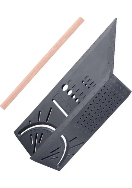 Çok Fonksiyonlu Kare 45 Derece 90 Derece Cetvel 3D Ağaç Işleme Durdurma Tipi Ölçer Durma Noktası Cetvel Açı Ölçümü Kare Cetvel (Yurt Dışından)