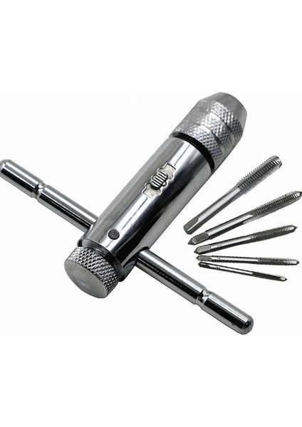 B M3-M8 Musluk Ayarlanabilir T Saplı Cırcır Musluk Tutucu Anahtarı M3-M8 ile 3mm-8mm Makine Vidası Konu Metrik Fiş T-Şekilli Musluk Anahtarı El Aletleri (Yurt Dışından)