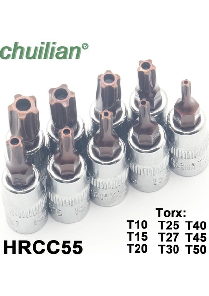 T30 10MM Arayüz 1 Adet Torx T10-T50 Yıldız Pentalobe Tornavida Bit Lokma Seti 1/4 Inç Sürücü Soket Araba El Aletleri Tamir Kiti Cr-V Çelik Uçları (Yurt Dışından)