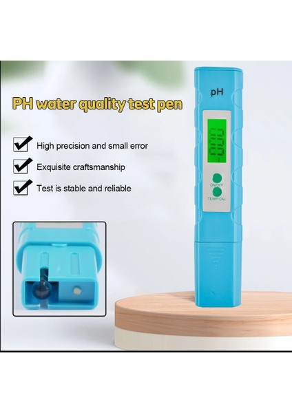 Mavi Ph Metre 0.01 Ph Yüksek Hassasiyetli Su Kalitesi Test Cihazı Ölçüm Aralığı ile Ph Test Kalemi Yüzme Havuzu Akvaryum Için Uygun (Yurt Dışından) fiyatları