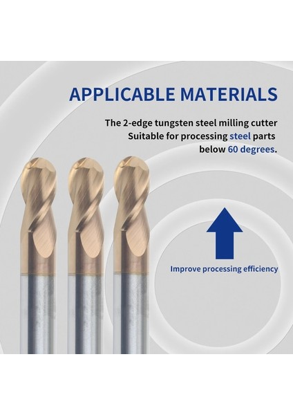 2f R1XD4X50L 1 Adet 1 Adet HRC60 2 Flüt R0.5mm R2MM R3MM R4MM R5MM R6MM Bilyalı Uçlu Frezeler Spiral Kaplamalı Karbür Freze Kesici Cnc Aracı (Yurt Dışından) indirimleri
