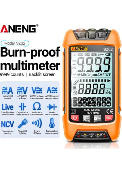 2 Adet PT2002 Aneng SZ02 SZ01 Dijital Multimetre 6000COUNT True Rms Oto Elektrik Kapasite Ölçer Dc Ac Gerilim Akım Direnç Test Cihazı (Yurt Dışından) fiyatları