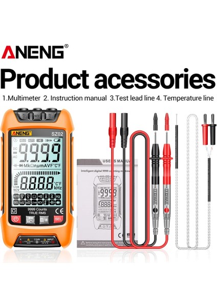 2 Adet PT2002 Aneng SZ02 SZ01 Dijital Multimetre 6000COUNT True Rms Oto Elektrik Kapasite Ölçer Dc Ac Gerilim Akım Direnç Test Cihazı (Yurt Dışından) fırsatları