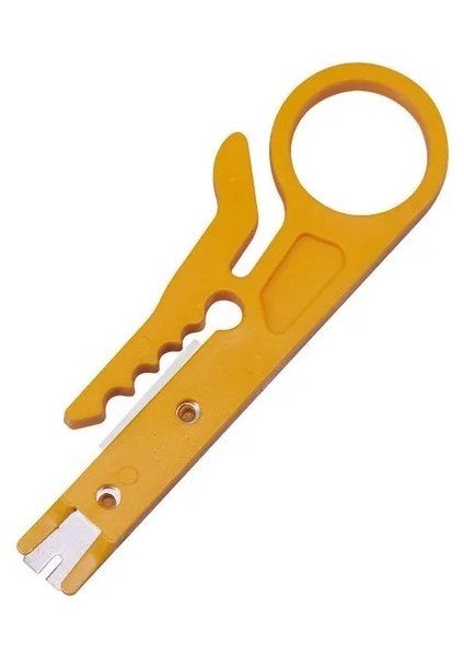 1 Adet Sarı Kablo Sıyırma Tel Kesici Sıkma Aracı Çok Striptizci Bıçak Crimper Pense Mini Taşınabilir Decrustation Tel Kesici Onarım Aracı (Yurt Dışından)