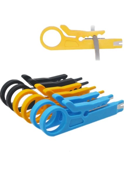 1 Adet Sarı Kablo Sıyırma Tel Kesici Sıkma Aracı Çok Striptizci Bıçak Crimper Pense Mini Taşınabilir Decrustation Tel Kesici Onarım Aracı (Yurt Dışından)