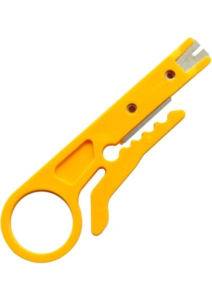1 Adet Sarı Kablo Sıyırma Tel Kesici Sıkma Aracı Çok Striptizci Bıçak Crimper Pense Mini Taşınabilir Decrustation Tel Kesici Onarım Aracı (Yurt Dışından)