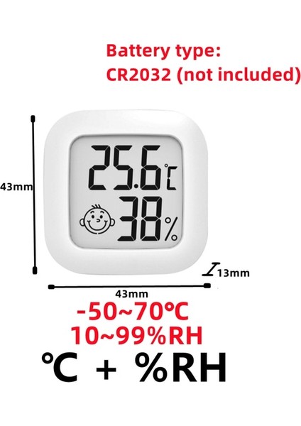 Mını-A-Beyaz Mini LCD Dijital Termometre Higrometre Kapalı Oda Sıcaklığı Nem Ölçer Sensör Ölçer Hava Istasyonu (Yurt Dışından)