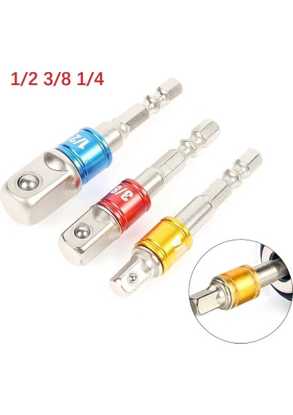 6.35MM 1 Adet Matkap Soket Adaptörü 1/4 "hex Shank Uzatma Çubuğu Darbeli Sürücü 1/2" 1/4 "3/8" Elektrikli Matkap Soket Adaptörü Dönüştürücü (Yurt Dışından)
