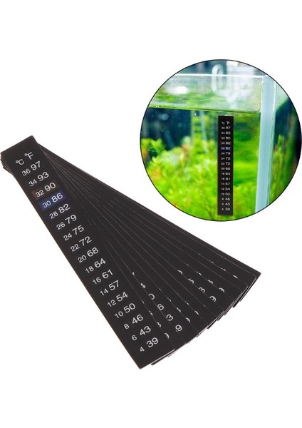 5 Adet Akvaryum Termometre Çift Ölçekli Balık Tankı Sıvı Sıcaklık Test Cihazı Etiket Fahrenheit Dijital LCD Ekran Yapışkan Şerit (Yurt Dışından) fırsatları