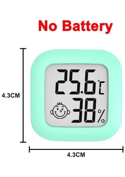Yeşil Mini Termometre Higrometre Gülümseme Yüzü Kapalı Bebek Odası Elektronik Termometre Higrometre Sıcaklık Ölçer -50-+70°c 10%-99%rh (Yurt Dışından)