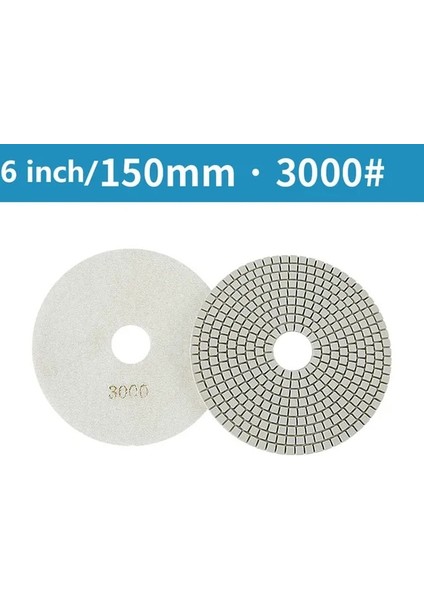 3000 6 Inç 150MM Kuru/ıslak Elmas Parlatma Pedleri Esnek Taşlama Diskleri Granit Mermer Taş Cila Disk Parlatma Aşındırıcı Aletler (Yurt Dışından)