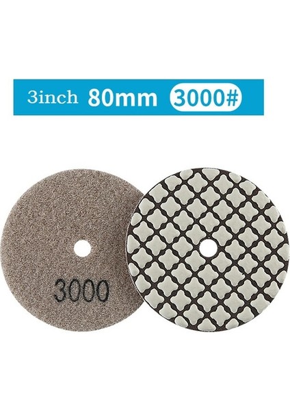 3000 3 "80MM Kuru Elmas Parlatma Pedleri Esnek Taşlama Diski Granit Mermer Taş Taşlama Zımpara Diski (Yurt Dışından)