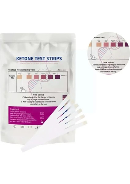 100 Şerit/torba Keton Test Kağıdı Idrar Keton Testi Keto Üretim Şeridi Professiona Vücut Analizi Testi Keton Asit Keton Y5T4 (Yurt Dışından)