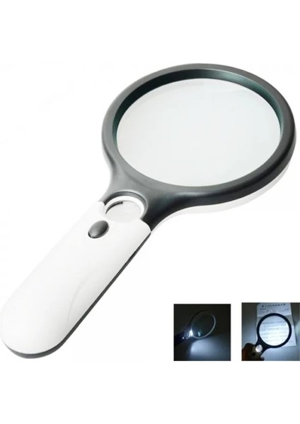 3led 45X Taşınabilir Lens Gözlem Büyüteç Kafa Bandı Gözlük Kafa LED Gözlem Bandı ile Büyüteç Gözlük Giyen (Yurt Dışından)