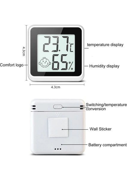 Mini LCD Dijital Termometre Higrometre Anahtarlama Sıcaklık Nem Ölçer Sensörü Ev Kapalı Oda Araç Araba Için Yeni (Yurt Dışından)