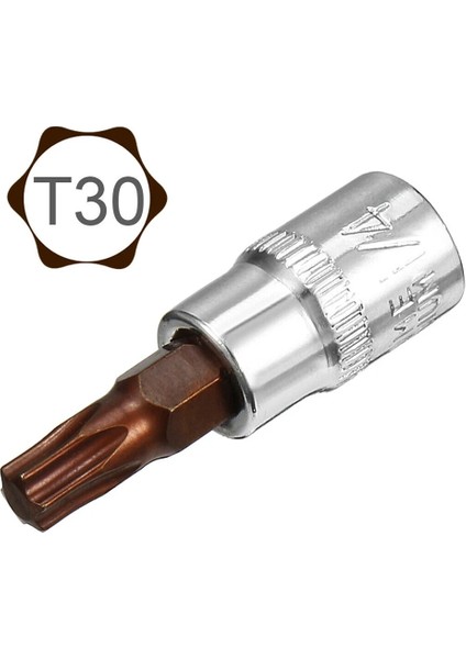 2 Adet Torx Hex Oluklu Pozi Bit Soket Tornavida Torx Yıldız Soket Bit 1/4 "kare Darbeli Sürücü T30 Anahtarı Aracı (Yurt Dışından)