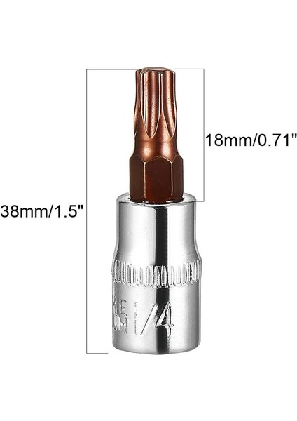 2 Adet Torx Hex Oluklu Pozi Bit Soket Tornavida Torx Yıldız Soket Bit 1/4 "kare Darbeli Sürücü T30 Anahtarı Aracı (Yurt Dışından)