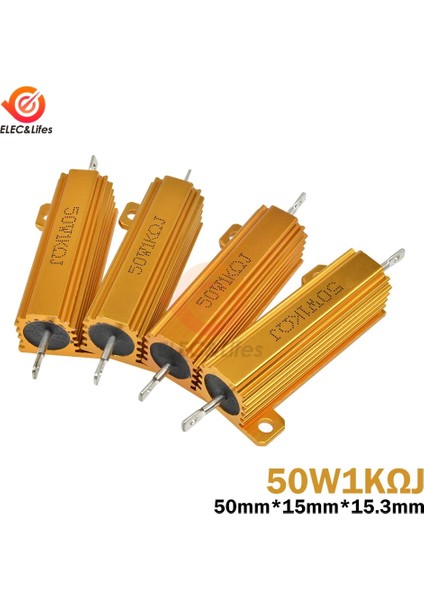 5 Ohm 1 Adet 0.1/0.5/1/1.5/2/3/4/5/6/8/10/12/15 Ohm 50 W Güç Alüminyum Kabuk Tel Sarımlı Direnç Direnci 5% Hassasiyet (Yurt Dışından) fiyatları