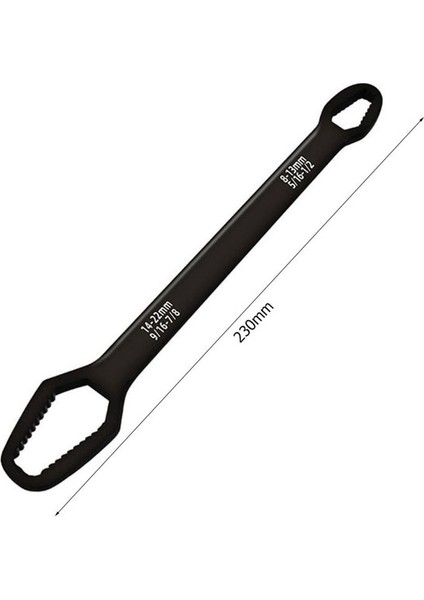 23 cm Siyah 8-22MM Evrensel Torx Anahtarı Ayarlanabilir Çift Kafa Anahtar Vida Somun Anahtarı Mini Cırcır Anahtarı Motosiklet Araba Tamir El Aletleri (Yurt Dışından)