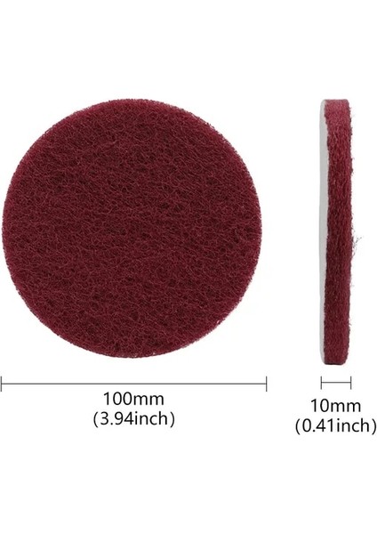 B Kırmızı 400 4 Inç 100MM Disk Arka Akın Endüstriyel Ovma Pedi Kendinden Yapışkanlı Parlatma Diski Temiz Pas Temizleme ve Parlatma (Yurt Dışından)