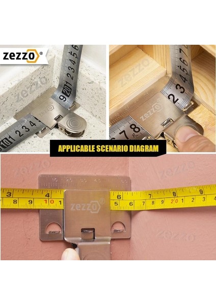 Logosuz Zezzo® Mezura Klipsi Paslanmaz Çelik Gönye Ray Mezura Metrik Terazi Cetvel Paslanmaz Dayanıklı ve Aşınmaya Dirençli Cetvel (Yurt Dışından)
