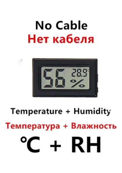 Telsiz Siyah T-H Termometre Higrometre Sensörü Ölçer Ölçer Mini Kapalı Araba Taşınabilir Dijital LCD Izleme Ekranı Nem Sıcaklık Dedektörü (Yurt Dışından)