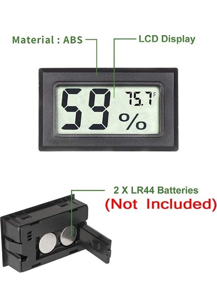 Telsiz Siyah T-H Termometre Higrometre Sensörü Ölçer Ölçer Mini Kapalı Araba Taşınabilir Dijital LCD Izleme Ekranı Nem Sıcaklık Dedektörü (Yurt Dışından) indirimleri